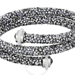 Swarovski Crystaldust Cuff Bracelet - Double Strand - Silver - 5237762